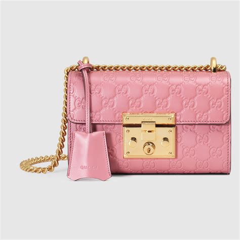 padlock gucci signature shoulder bag pink|genuine gucci padlock bag.